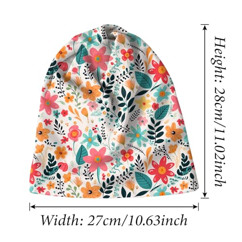 Chemo Caps Slouchy Beanie Hat Stretch Cancer Head Wraps Turban Sleep Headwear Scarf for Women Girls Men - color: I-6-red Flower