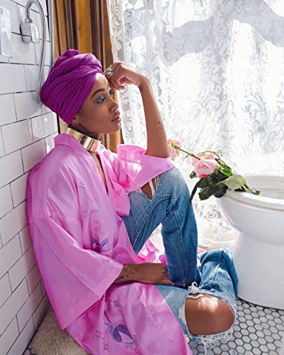 HOMELEX Head Wraps Turbans Stretch Jersey Knit Headwraps Wrap Turban Scarf Tie for Women - color: Pp