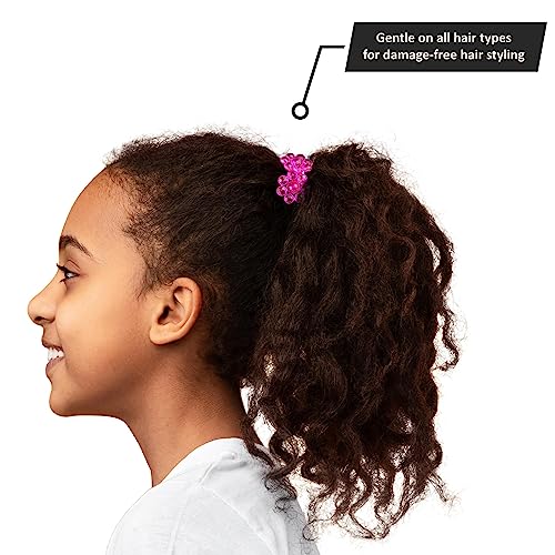 24pc Flower-Shaped Bright Multicolored Twin Bead Ponytail Ball Elastics | Value Pack. Fun Colorful Hair Ties & Bobble Holders for Girls, Kids & Toddlers. No-Slip Hold - Cute - color: Flower Twin