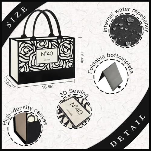 50th/60th/70th/40th/30th/80th Birthday Gifts for Women Her, Birthday Gifts Tote Bag for Mom Wife Aunt Friends - style: 40th