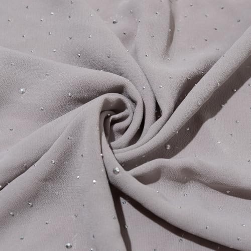 Shawls and Wraps for Evening Dresses Sheer Chiffon Women Elegant Soft Silky Sparkly Wedding Bridal Scarf - color: Light Grey C
