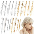 18 PCS Metal Geometric Elegant Hair Barrette Set Hair Styling Pins Women Girls Preppy Pearls Hair Clips Bridal Minimalist Bobby Pins Dainty Hair Accessories(Gold & Silver) - color: Gold & Silver