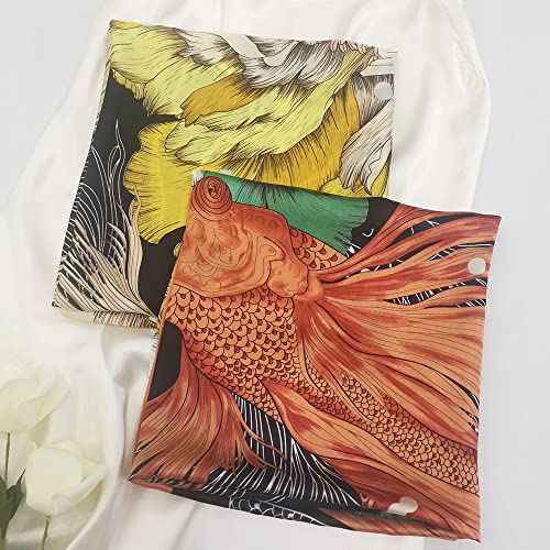 Julunar Silk Like Head Scarf for Women - Satin Large Hair Scarves - 35" Square Silk Hair Wrap for Sleeping with Gift Packed - color: A008-2 Goldfish Beige