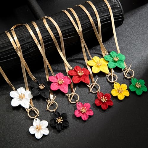 Flower Anklets for Women Trendy Flower Ankle Bracelet Boho Floral Anklet Summer Beach Anklets Jewelry for Women - color: Pink