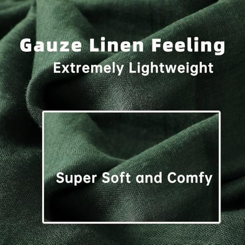 Harewom Lightweight Gauze Linen Feeling Shawl Wraps for Women Beach Summer Scarf for Evening Wedding Dresses - color: Shawl Wraps - Dark Green