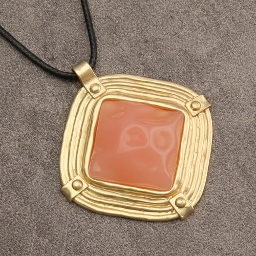 Jeilwiy Leather Necklace for Women Funky Necklace Choker String Cord Necklace with Pendant Boho Style Jewelry - style: Large Necklace