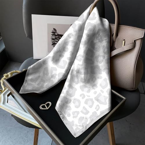 Scarf Silk Feeling Square Satin Head Hair Scarf Wrap 27.5 Inches Headwear Aesthetic Cute Decoration Women Girls - color: V-5-gray