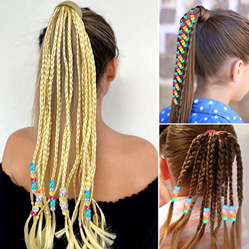 Miss Rabbit 24 Color Pony Beads for Jewelry Making, Hair Beads for Braids with Hair Beaders, Rainbow Kandi Bracelets Kit for Bracelet Making for Women DIY Crafts Friendship Bracelets Making Kit Gift - color: 24 Color-4