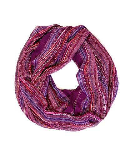 Anika Dali (15 Colors) Shimmer Sparkle Infinity Scarf, Women's Festival Bliss Lightweight Fashion Shawl - color: Provence Purple