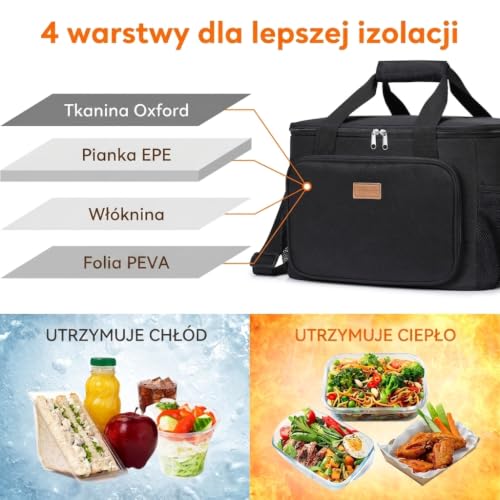 Lifewit Medium Lunch Bag Insulated Lunch Box Soft Cooler Cooling Tote for Adult Men Women, Black 48-Can (33L) - color: Black, size: Mega (33L)
