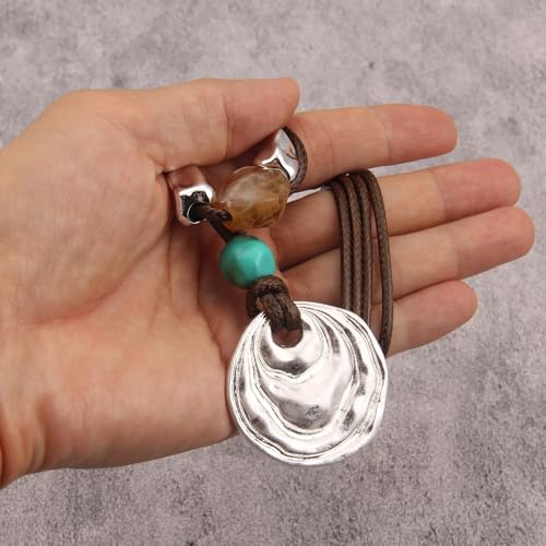Chunky Necklace for Women Boho Pendant Necklace Statement Western Choker Necklaces for Women Vintage Bohemian Jewelry - style: Boho Rope Necklace