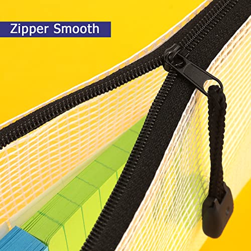 Tamaki 10 Pack Small Mesh Zipper Pouch Document Waterproof Zipper Bags Pencil Pouches A6 Size for Classroom Organization School Office Supplies(Black) - color: 10 Pack Black