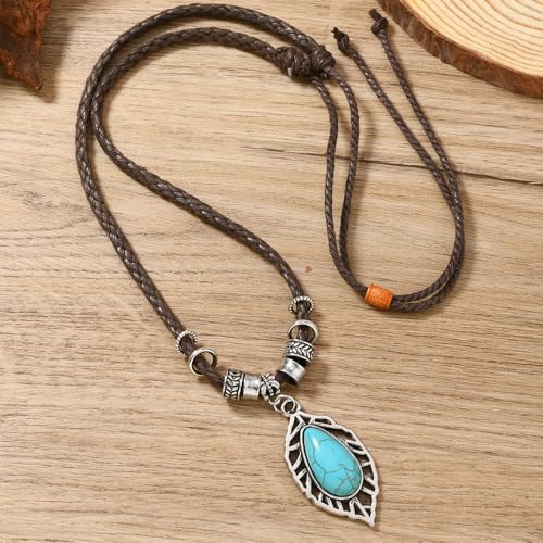 Bohemian Vintage Pendant Necklace Aesthetic Boho Chunky Adjustable Stacked Necklace for Woman Ethnic Tribal Jewelry - style: Bohemian 6