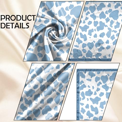 Scarf Silk Feeling Square Satin Head Hair Scarf Wrap 27.5 Inches Headwear Aesthetic Cute Decoration Women Girls - color: V-6-blue
