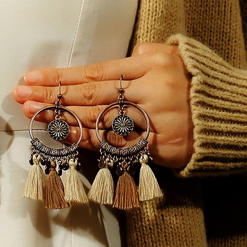 Boho Earrings for Women Trendy Gold Dangle Earrings Vintage Bohemian Indian Country Jewelry Gifts Boho Dress Chic Clothing - color: A9:boho earrings