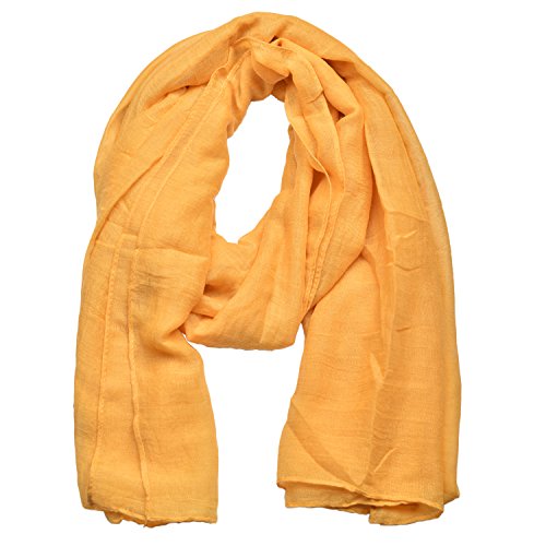 woogwin Women's Cotton Scarves Lady Light Soft Fashion Solid Scarf Wrap Shawl - color: Ginger