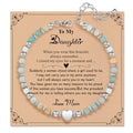 Inspirational Gifts Bracelets for Women: Healing Natural Stone Beaded Bracelets - Mothers Day Birthday Graduation Christmas Gifts for Women Friends Mom Daughter Sister Bestie - color: Amazonite-Daughter