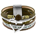 Long tiantian Boho Leather Wrap Bracelets Gifts Trendy Stuff Layered Bangles Bracelets for Women Modern Stackable Infinity Bracelets Bohemian Jewelry Gifts for Women Birthday Gifts - color: C7:Bangle Bracelets(brown)