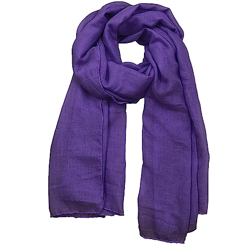 woogwin Women's Cotton Scarves Lady Light Soft Fashion Solid Scarf Wrap Shawl - color: Dark Purple