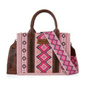 Wrangler Aztec Tote Bag for Women Boho Shoulder Purses and Handbags - color: Angel Diamond Light Pink (Guitar Strap)