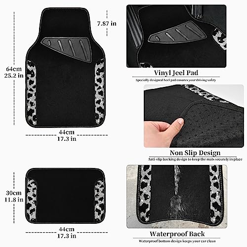 CAR PASS Bling Cow Car Mats Rhinestones Diamond Waterproof Floor Mat Crystal Sparkly Shining Glitter Carpet Anti-Slip PVC Heel Pad, Universal Fit Automotive SUV,Sedan,4pcs Girly Women, Cow Diamond - color: Cow