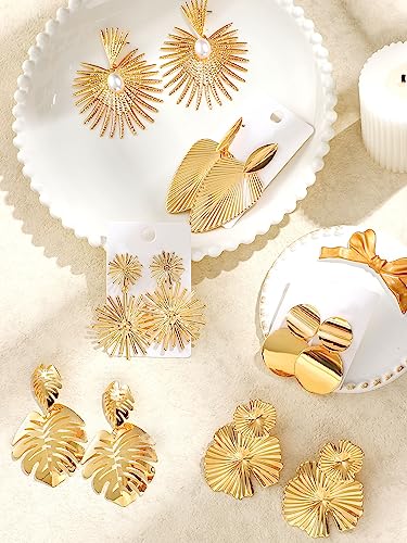 Glenmal Gold Statement Earrings for Women Large Gold Geometric Earrings Woven Twisted Leaf Earring Jewelry Gift - style: Boho Leaf