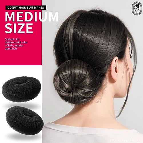 Teenitor Hair Styling Kit: 5 Bands, 20 Bobby Pins, 7 Chignons (2 Small, 2 Medium, 1 Large, 1 Extra-Large), Black - color: C-Black