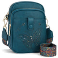 KITEVIUN Crossbody Bags for Women Leather Crossbody Purse Small Shoulder Phone Purse with Adjustable Strap & RFID Card Slots - color: 04-peacock Blue