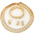 Fashion Crystal Jewelry Set Gold Plated Jewelry Weddings Dubai Gold Necklace Earrings Set Gift - color: Crystal choker