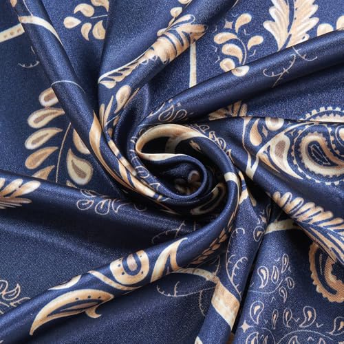 QIUTIMIY 35"x35" Like Silk Head Scarf for Women Satin Feel Large Square Scarf for Hair Wrapping and Sleeping Fashion Bandana - color: (90cm)square Scarf 2