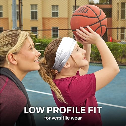 COLD FACTOR Cooling Headband for Women and Men – UPF 50+ Advanced Evaporative Comfort, Instant Cooling Sweatband for Outdoor Sports, Fitness, Yoga, Hiking, Running, and Workout - color: White
