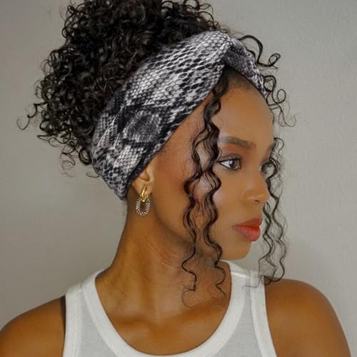DRESHOW 6 Pack Boho Non-Slip Headbands for Women Girls Yoga Workout Running Knotted Turban Floral Printed Elastic Head Wrap - color: 6 Pack: Cross Printed a