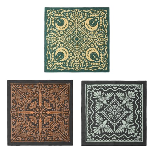 22"x22" Multi-Purpose 100% Cotton Bandana Face Mask(3-Pack) - color: Modern Assorted