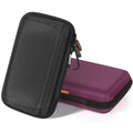 Shockproof Hard Shell Carrying Case, 2 Colors | Larger Capacity Storage Pouch, For GPS, External Hard Drive, Power Bank, Charger, Cable - color: Z Black and Deep Purple
