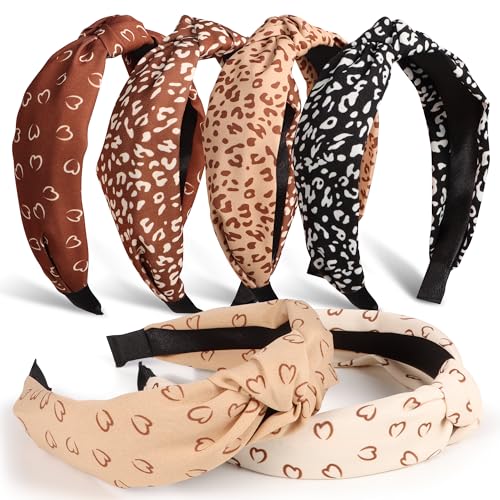 DiyJibb Headbands for Women Girls - 6PCS Stylish Top Knotted Headbands - Knotted Headband for Women - Head Bands Wide Hairband Hair Accessories - color: Love-01