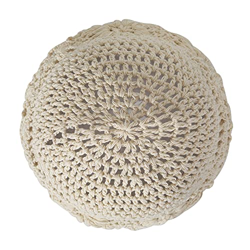 ZLYC Women Cotton Crochet Slouchy Beanie Hat Handmade Knit Summer Skull Cap - color: Colour: Beige
