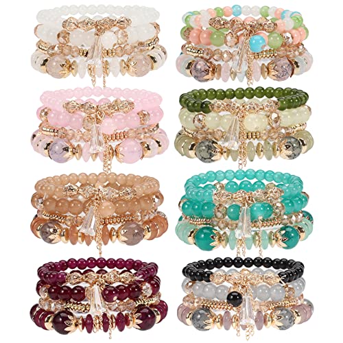 Bohemia Bracelets for Women Vintage Stackable Beads Bracelets Charm Stretch Beach Jewelry - color: Color 45