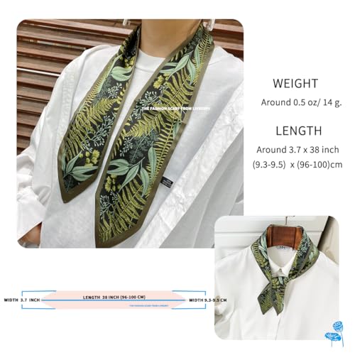 Hair Head Neck Bag Long Scarf Versatile Wrap for Women Soft & Lightweight for Everyday Chic - color: 37 Forest Green 3.7 X 35 Inch