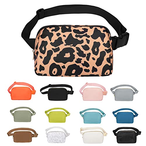 VOROLO Fanny Pack For Women And Men Crossbody Bag Belt Bag with Adjustable Strap Graduation Gifts Leopard Yellow - color: Leopard Yellow, style: 1 Pack Fanny Pack