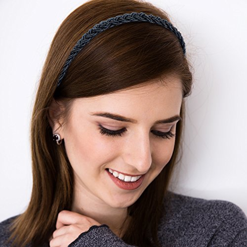 MTLEE 6 Pieces Beaded Headbands for Women Sparkly Crystal Beaded Hair Hoop Hairbands Multiple Color Hair Accessories Head Bands Christmas Gift(Classic Colors) - color: Classic Colors