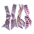 4/40 Pcs Hair Scarf for Women, 35"x2.36" Lightweight Silk Headband, Purse & Bag Scarves Gift Collection - color: Orchid
