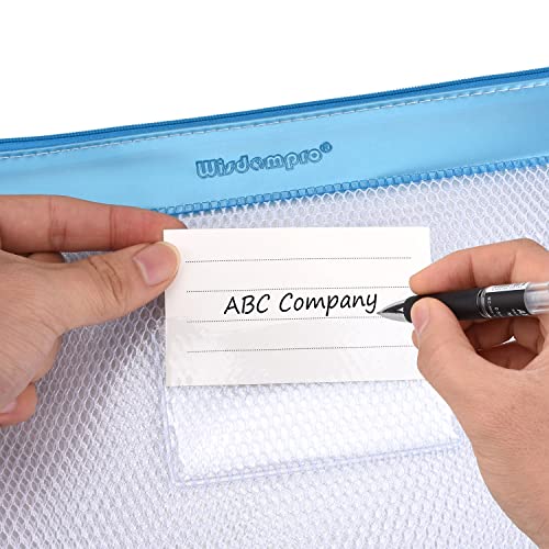 Wisdompro Zipper Pouch, 4 Packs Durable Letter Size Waterproof Mesh File Bag, Document Organizer - Blue/Purple - color: Blue/Purple
