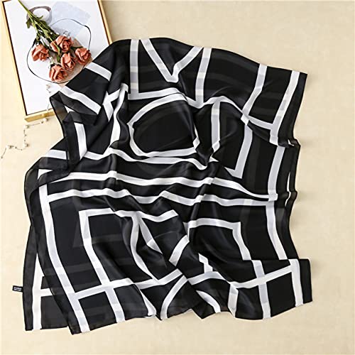 Silk Scarf Mulberry Silk Fashion Scarves Long Lightweight Shawl Wrap … - color: W42