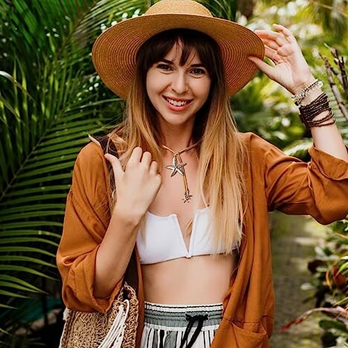 HUASAI Choker Necklace for Women Boho Necklaces Country Concert Outfits for Women Layered Western Choker Necklace Boho Cowgirl Jewelry Accessories Dress - color: L:Star Boho Necklace