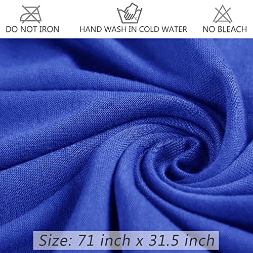 Head Wraps for Black Women African Head Wrap Lightweight for Women Long Plain Turban Hair Scarf Scarves - color: 1 Pc-royal Blue
