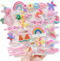 28 PCS Cute Hair Clips Fashion Girls Hair Accessories Flower Fruit Colorful Rainbow Candy Dessert Lovely Animal Barrettes Set Non-slip Metal Snap Pins for Girls Kids Teens Toddlers (Style B) - color: Style B