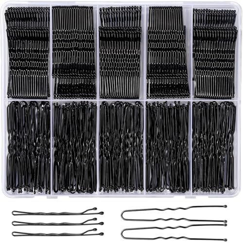 YGDZ 400 Counts Bobby Pins Hair Pins Set for Women, Black 2inch Bobby Pins for Buns, 2.36inch Black U Shaped Hair Pins for Styling, Hair Accessories for Women, Wedding - color: Black