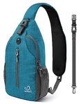 WATERFLY Small Hiking Sling Bag: Crossbody Sling Backpack Chest Bag Daypack for Men Women with Skin-Friendly Shoulder Strap - color: Peacock Blue(other Style)