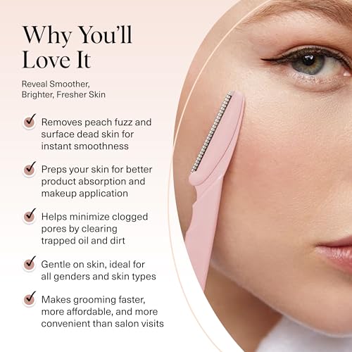 Kitsch Dermaplane Razor for Women Face – Face Razors for Women & Men, Eye Brow Razors & Face Shaver – Exfoliating Facial Razor & Dermaplaner as Skin Care Tool for Smoother Skin - Blush, 6 pcs - color: Blush, size: 1 Count (Pack of 6)