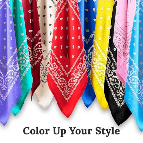 AURAE Bandana – 100% Cotton & Natural Fibers – Bandana Scarf with No Polyester – Soft, Durable & Machine Washable - color: Black